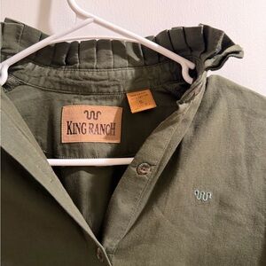 King Ranch Olive Button Down Shirt for Women